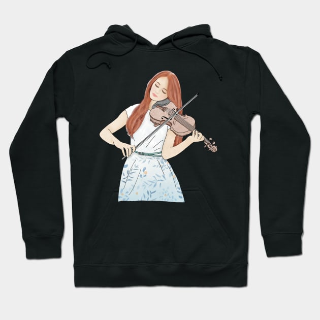 Violin player Hoodie by piscoletters